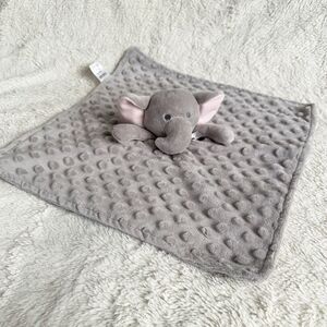 Crevent Elephant Cozy Plush Baby Security Blanket Lovey Gray Minky Toy